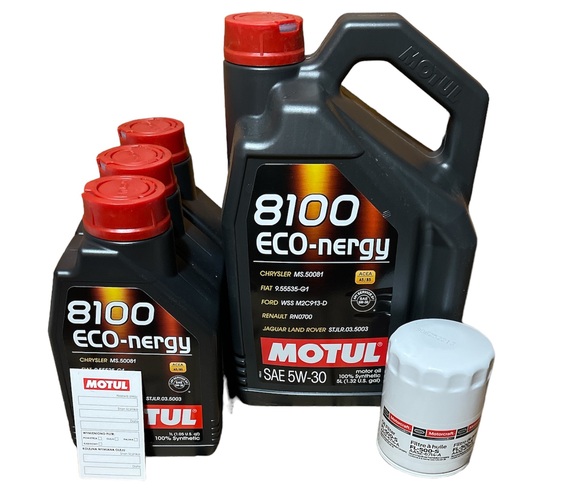 MOTUL 5W30 8L + FILTR OLEJU MOTORCRAFT FL-500S