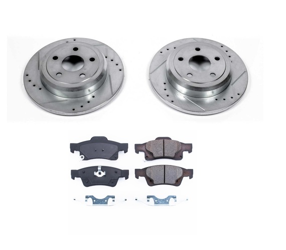 TARCZE PEŁNE 330MM + KLOCKI Z17 TYŁ POWERSTOP JEEP GRAND CHEROKEE WK2  DODGE DURANGO WD