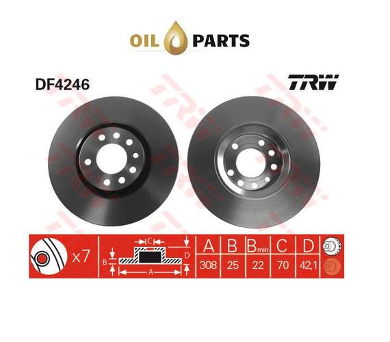 TARCZA HAMULCOWA PRZÓD TRW DF4246