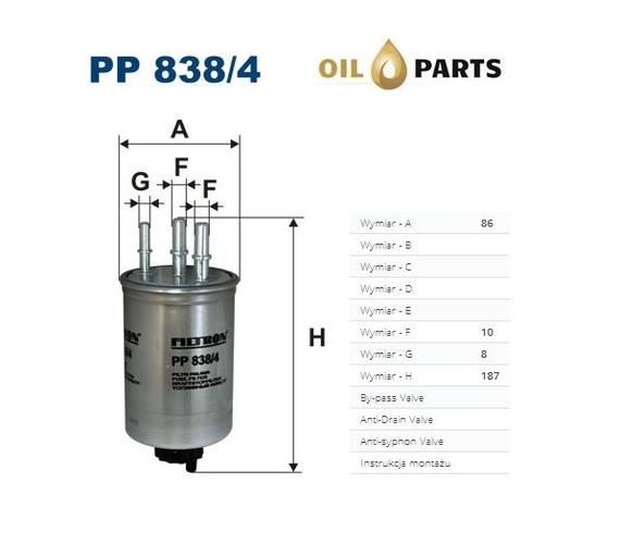 FILTR PALIWA FILTRON PP 838/4