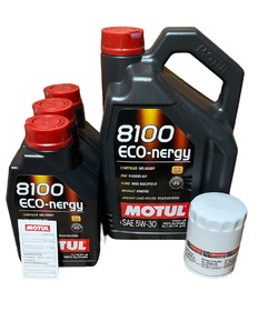 MOTUL 5W30 8L + FILTR OLEJU MOTORCRAFT FL-500S