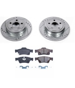 TARCZE PEŁNE 330MM + KLOCKI Z17 TYŁ POWERSTOP JEEP GRAND CHEROKEE WK2  DODGE DURANGO WD